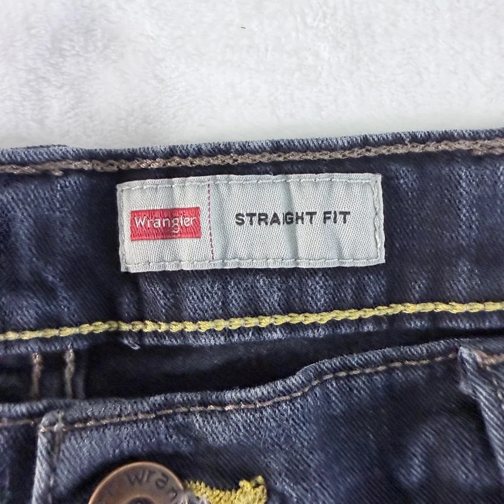 Wrangler Jeans Straight Fit Dark Wash‎ Blue Denim 5-Pocket 34X30